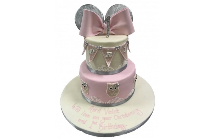 Tiered Cake with Bow & Ears